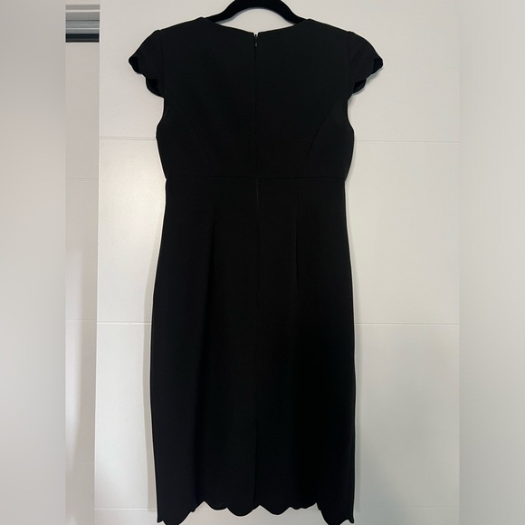 Adrianna Papell Scalloped Crepe Sheath Dress - Picture 5 of 6